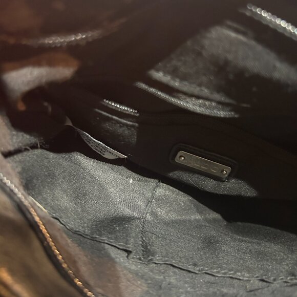 Aldo Black Vegan Leather Crossbody Bag Small Lightweight Purse Buckle Silver - Picture 4 of 6